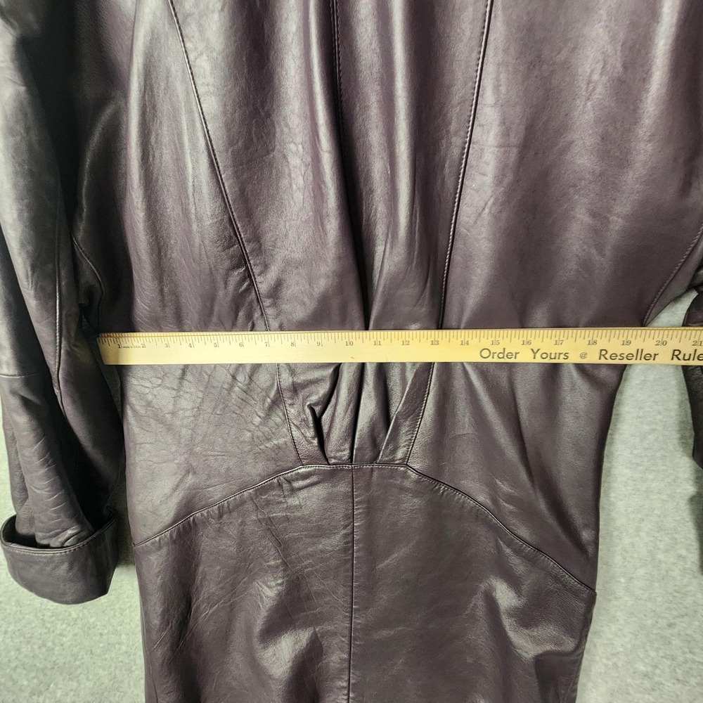 Vintage Avanti Leather Jacket Womens Small Genuine Leather‎ Long Blazer Coat 80s - Picture 7 of 8